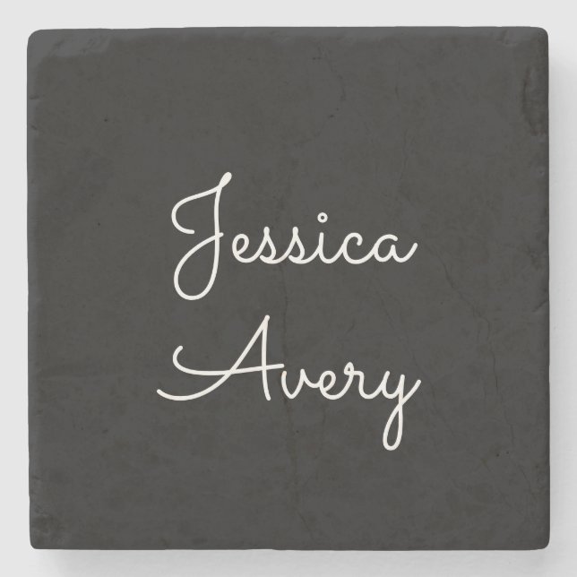 Posavasos De Piedra Cualquier nombre | Guay Editable White Script on B (Anverso)