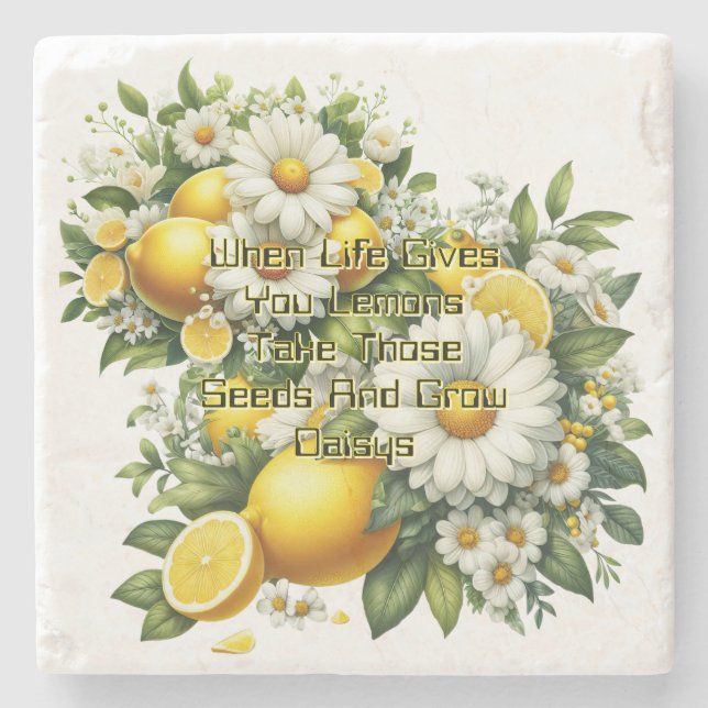 Posavasos De Piedra Cuando la Vida te Da Limones  (Anverso)