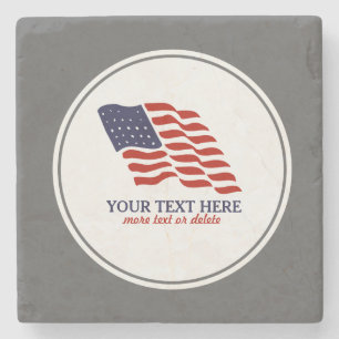 Posavasos De Piedra Cuarto patriótico del personalizado americano de