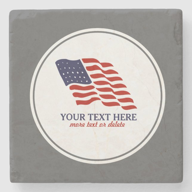 Posavasos De Piedra Cuarto patriótico del personalizado americano de (Anverso)