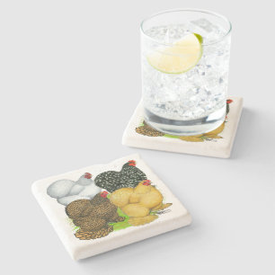 Posavasos De Piedra Cuatro Cochin Hens