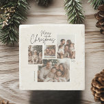 Posavasos De Piedra "Cuatro Collages de fotos de Feliz Navidad Persona<br><div class="desc">Celebre la temporada con esta montaña de cuatro Collages de fotos personalizada de Feliz Navidad, una elegante y funcional adición a su mesa de vacaciones. Con un diseño festivo con espacio para cuatro de tus fotos favoritas y un nombre o mensaje personalizado, esta montaña rusa es perfecta para añadir un...</div>