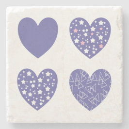 Posavasos De Piedra Cuatro corazones