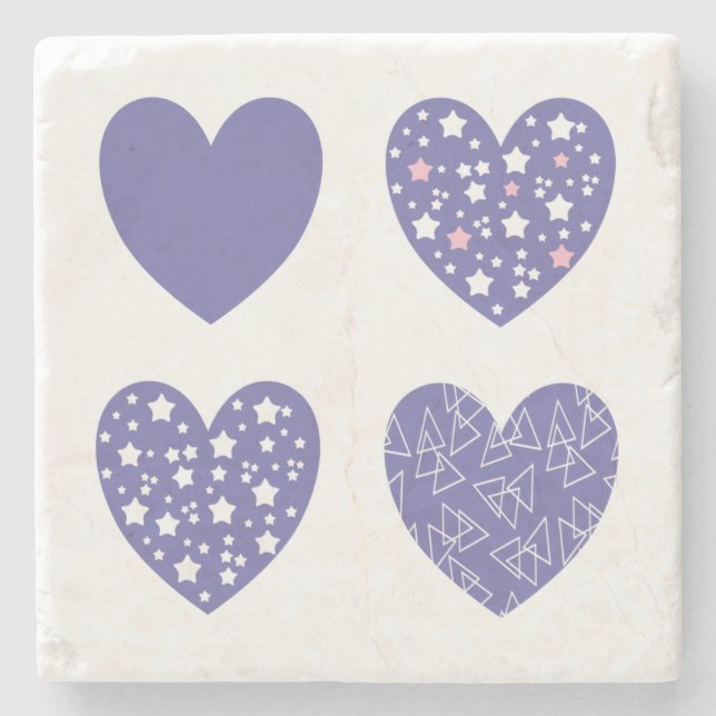 Posavasos De Piedra Cuatro corazones (Anverso)