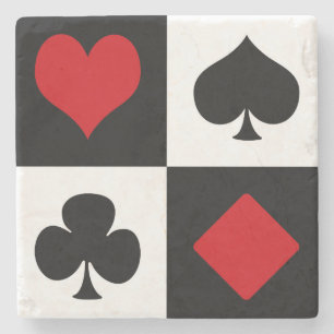 Posavasos De Piedra Cuatro trajes de cartas