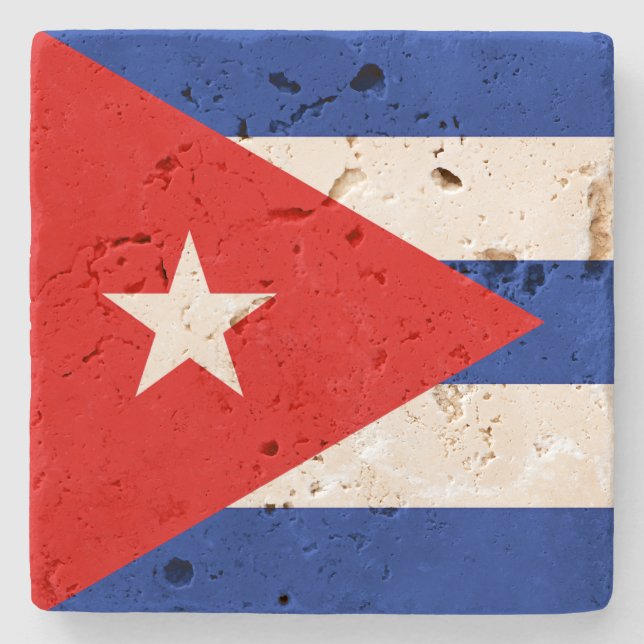 Posavasos De Piedra Cuba Bandera de piedra (Anverso)