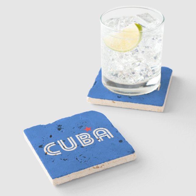 Posavasos De Piedra Cuba Retro   (Lateral)