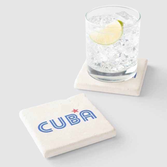 Posavasos De Piedra Cuba Retro  (Lateral)