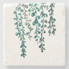 Posavasos De Piedra Cubierta de piedra de mármol de hojas botánicas