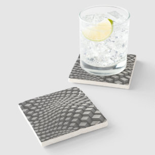Posavasos De Piedra Cubo de metal ondulado