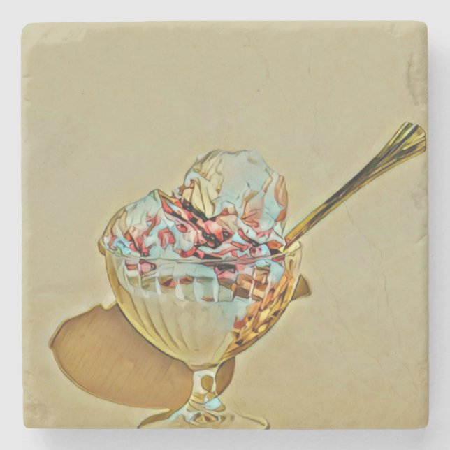 Posavasos De Piedra Cuchara de helado (Anverso)