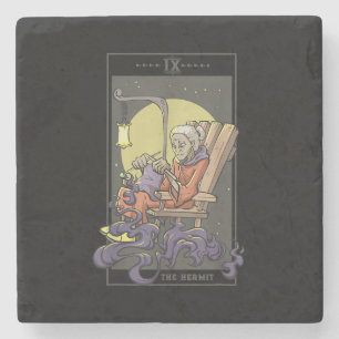 Posavasos De Piedra Cuchillo de croqueta de la tarjeta de tarot de cos