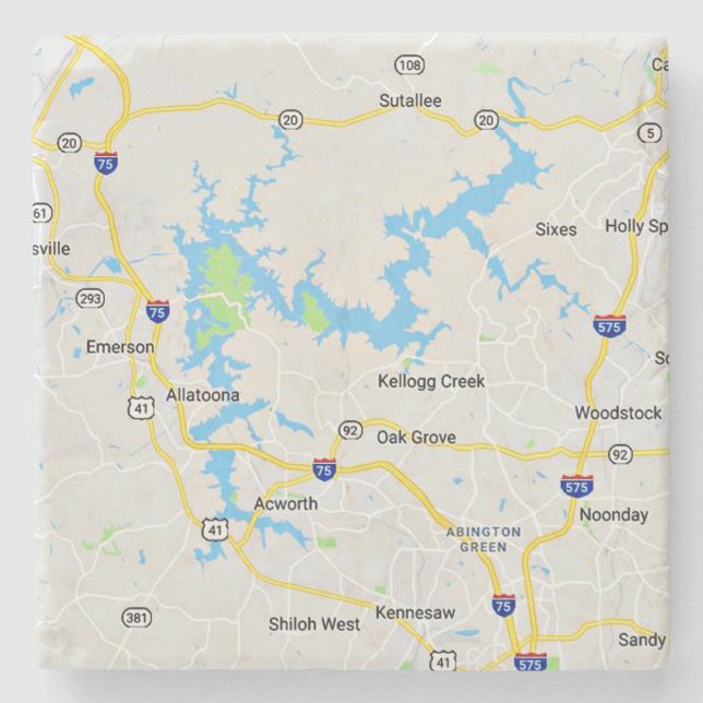 Posavasos De Piedra Cuenca del lago Allatoona, Lago Allatoona Georgia (Anverso)