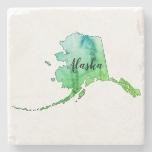 Posavasos De Piedra Cuenca hidrográfica de Alaska State Map