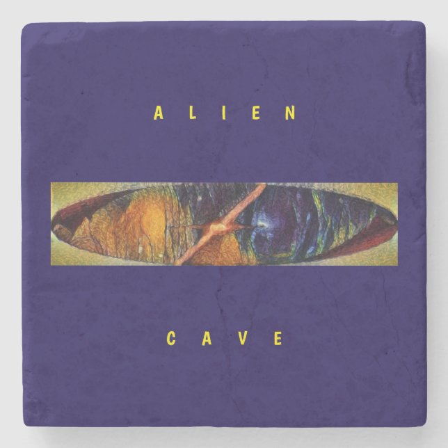 Posavasos De Piedra Cueva Alien - Púrpura  (Anverso)