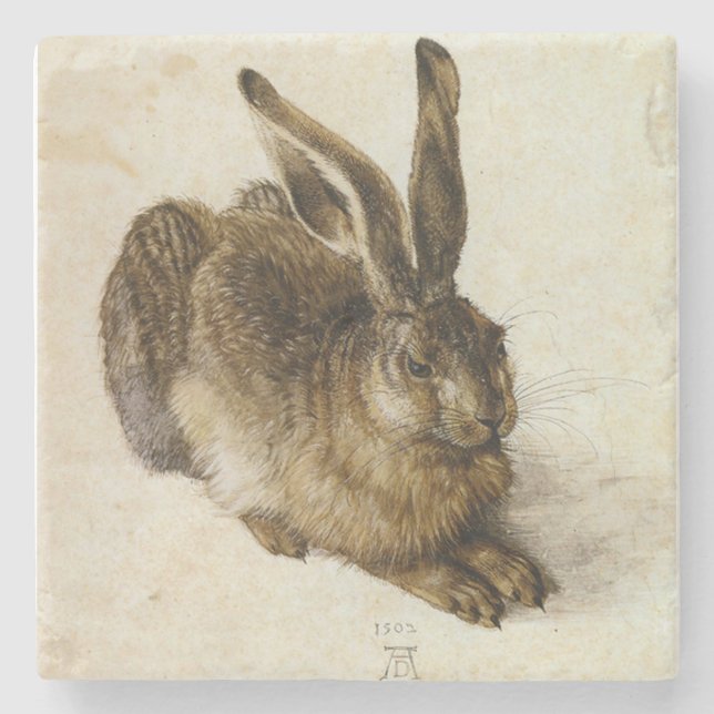 Posavasos De Piedra ‘Cueva joven’ de Albrecht Dürer Square (Anverso)