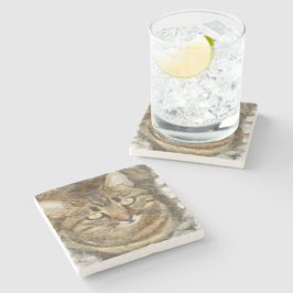 Posavasos De Piedra Cuidada tabla buscando esbozo de lápiz