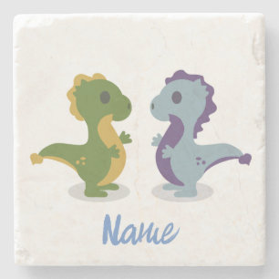 Posavasos De Piedra Cuidado par de dinosaurios Thunder_Cove