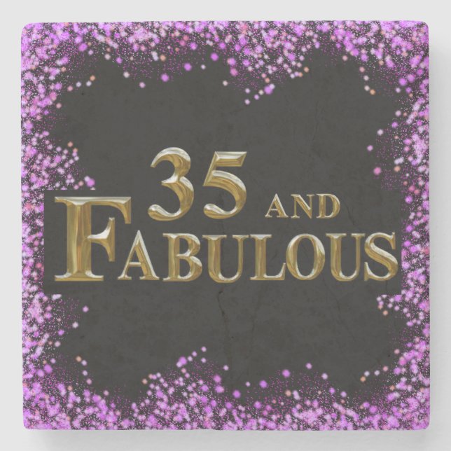 Posavasos De Piedra Cumpleaños número 35 (Anverso)