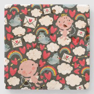 Posavasos De Piedra Cupid en el cielo