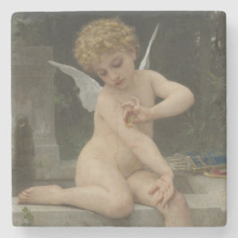 Posavasos De Piedra Cupido con mariposa (por Bouguereau)