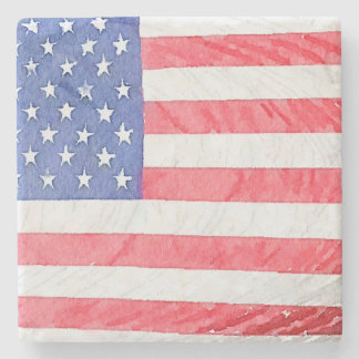 Posavasos De Piedra Customizable USA American Flag Marble Coaster Set 