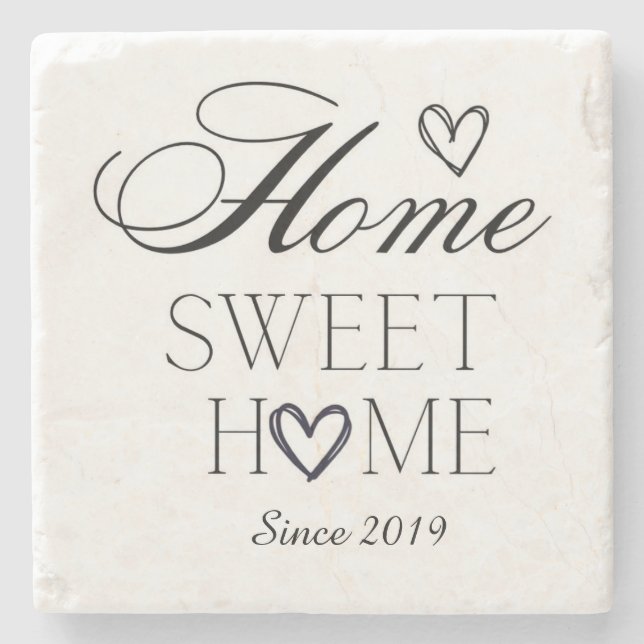 Posavasos De Piedra Customized Home Sweet Home  (Anverso)