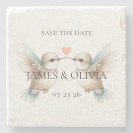Posavasos De Piedra Cute Adorable Wedding Save the Date Stone Coaster
