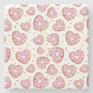 Posavasos De Piedra Cute Cookies de Corazón Rosa