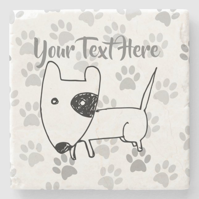 Posavasos De Piedra Cute English Bull Terrier (Anverso)