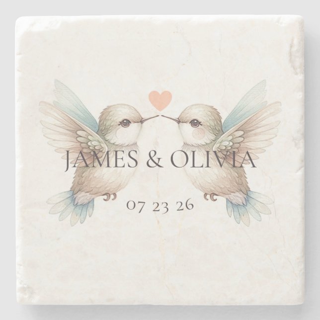 Posavasos De Piedra Cute Hummingbird (Anverso)