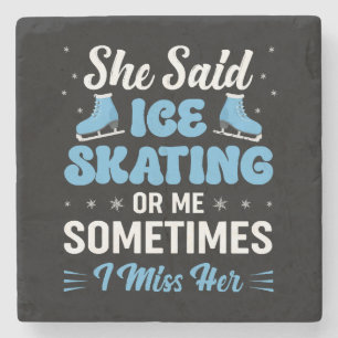 Posavasos De Piedra Cute Ice Rink Synchronized está llamando