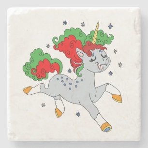 Posavasos De Piedra Cute jolly unicorn
