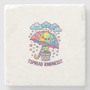 Posavasos De Piedra Cute Kawaii Difunde Amabilidad Paraguas Cute Plant