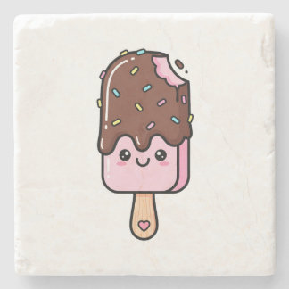 Posavasos De Piedra Cute Kawaii Smiling Popsicle
