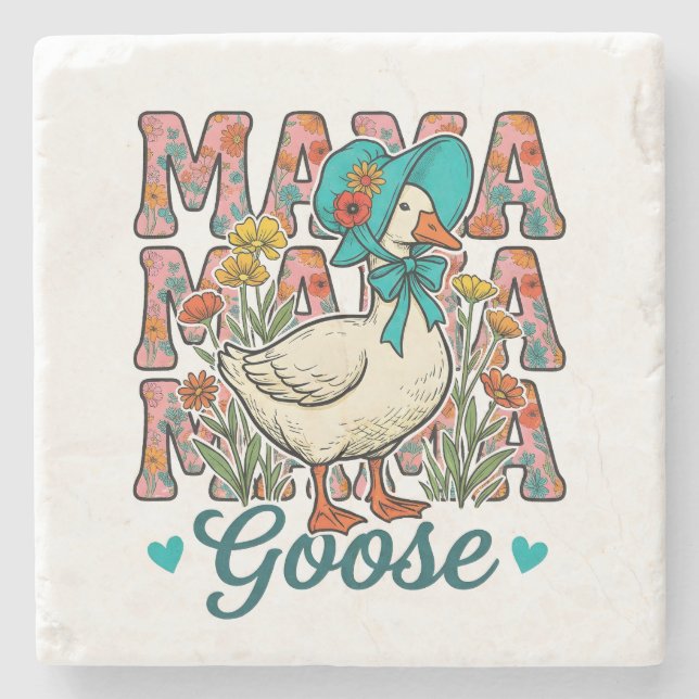 Posavasos De Piedra Cute Mama goose word art  (Anverso)