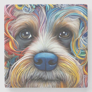 Posavasos De Piedra Cute Pop Art Terrier