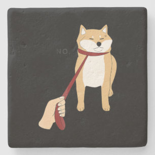Posavasos De Piedra Cute shiba inu   Diseño divertido para perros no p