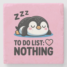 Posavasos De Piedra cute sleeping penguin, to do list nothing