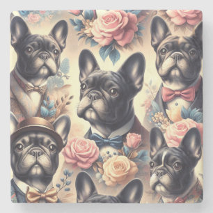 Posavasos De Piedra Cute vintage Bulldog francés