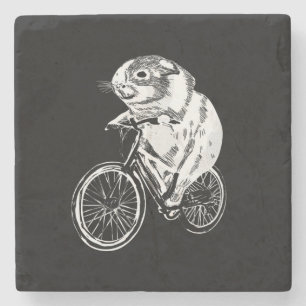 Posavasos De Piedra Cuto Sketch Guinea Bicicleta de cerdo Amante de