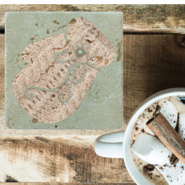 Posavasos De Piedra Cuto traje de nieve de invierno rústico de inviern