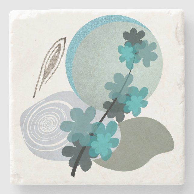 Posavasos De Piedra Cyan Boho (Anverso)