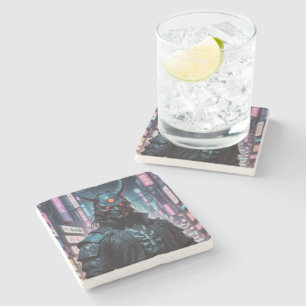 Posavasos De Piedra Cyberpunk Demon Samurai