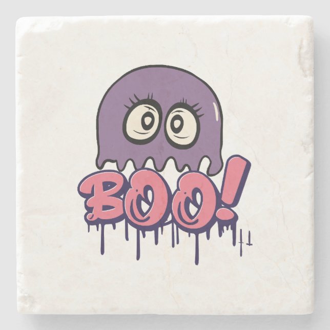Posavasos De Piedra Da miedo el Boo (Anverso)