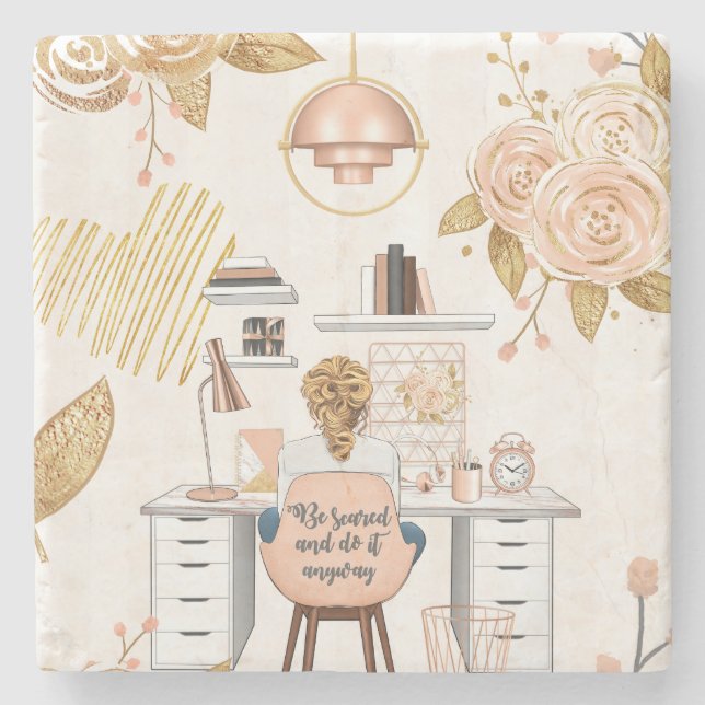 Posavasos De Piedra Da miedo y hazlo de todos modos (Anverso)