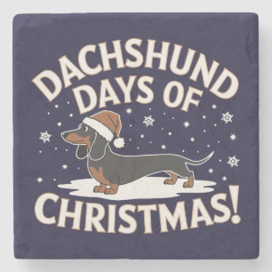 Posavasos De Piedra ¡Dachshund días de Navidades!