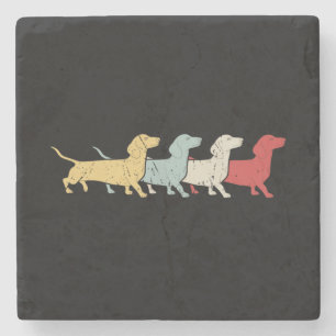 Posavasos De Piedra Dachshund Retro Vintage