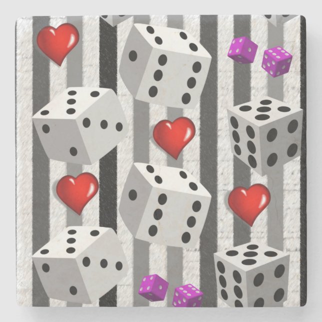 Posavasos De Piedra Dados de la montaña rusa de piedra de marfil (Anverso)