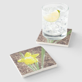 Posavasos De Piedra Daffodil de primavera amarilla